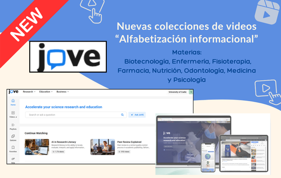 IMG Nuevas colecciones de videos en JOVE